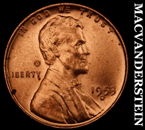 1953-D Lincoln Wheat Cent- Choice Gem Brilliant Uncirculated No Reserve #J1556