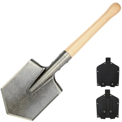 Survival Shovel Battle Wolf Heavy Duty Carbon Steel Hardwood Handle All-Weather
