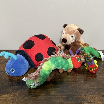 Lot Of 4 Eric Carle Plush Ladybug Bear Caterpillars Mixed Brands