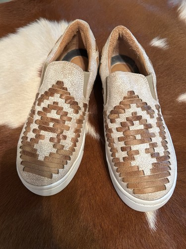 Agave Sky Dakota Leather Sneaker Tennis Shoes Sz 8 Western Cowgirl Chic NIB