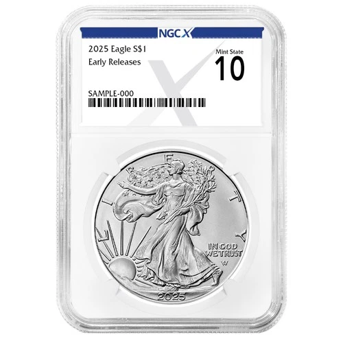 2025 $1 American Silver Eagle NGCX MS10 ER X Label