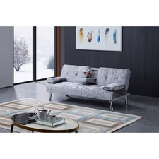 Crushed Velvet Sofa Bed With Drink Cup Holder Italian Style Luxury Sofa Bed UK