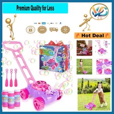 Bubble Lawn Mower for Toddlers Kids Bubble Machine Pink   Rechargeable, Easy ...