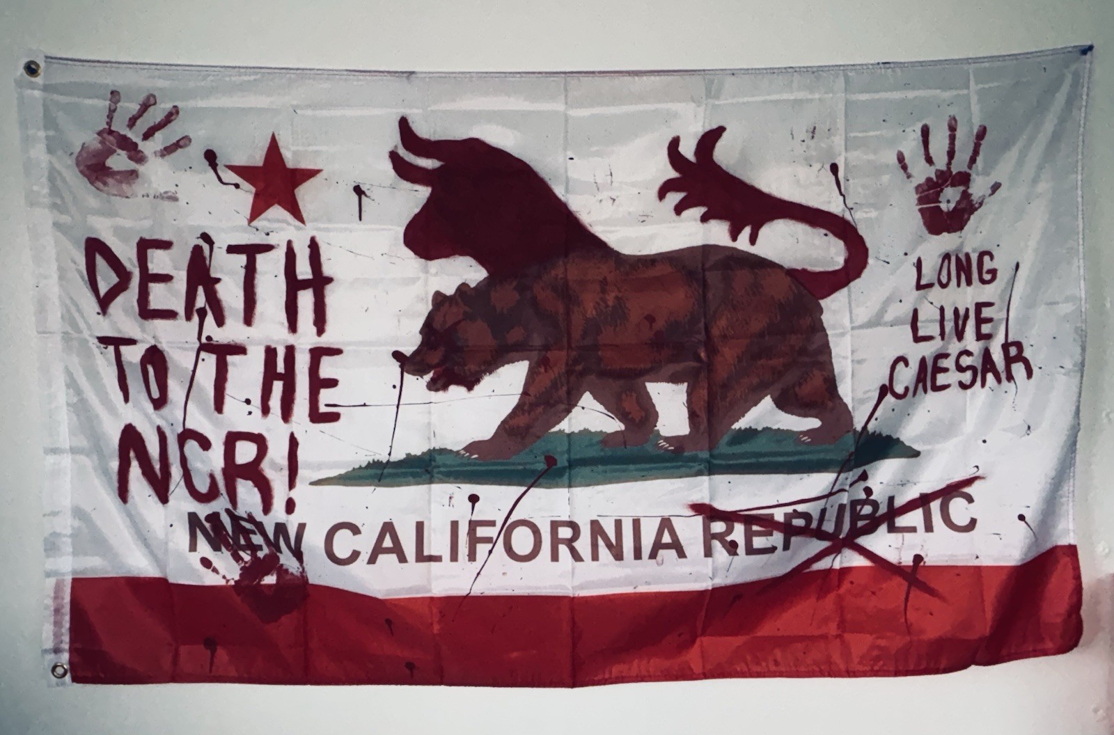 Fallout New Vegas California Republic Flag (Vandalized By Legion) Flag