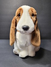 Hush Puppies Brown  White Basset Hound 10" Stuffed Animal Plush Dog Puppy P05