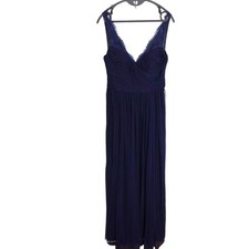 BHLDN Anthropologie Hitherto Sz 6 Dress Fleur Navy Blue Tulle Bridesmaid Prom