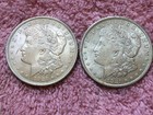LOT OF 2  x  1921-P  VERY NICE  MORGAN  90 %  SILVER DOLLAR COINS.     LOT # 36 — photo 1