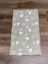 Shower Curtain Christmas Theme Featuring A Snowman  Snowflakes Tan Winter