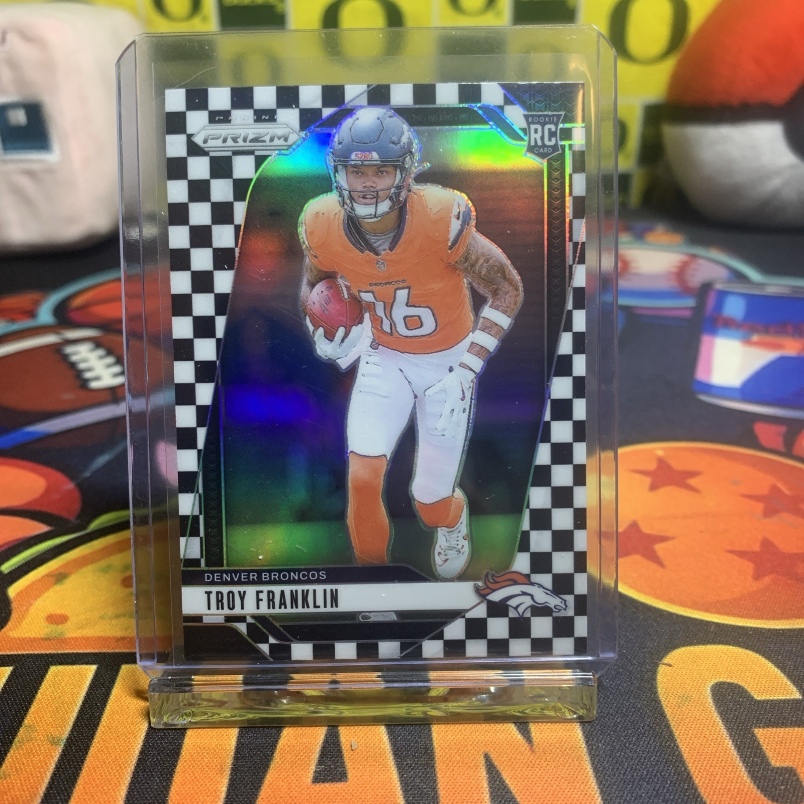 2024 Panini Prizm - Rookies Troy Franklin #393 Checkerboard Prizm Broncos SSP RC