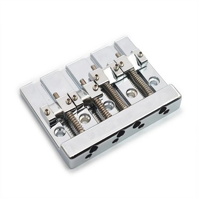 Chrome String Through 4 String Bass Bridge Fit Schecter,Ibanez,Peavey,LTD,Cort