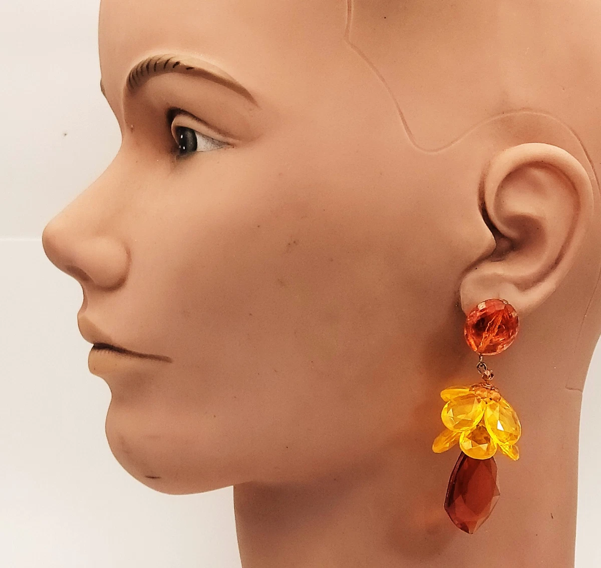 Orecchini Pendenti In Ambra Rubino Con Catena, Ottone Placcato Oro 14K, Gioielli Ipoallergenici, Lunghi E Leggeri Per Donne, Eleganza Naturale