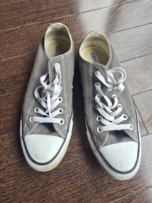 Women's Gray Canvas Converse All Star Sneakers, Size 5.5 No Box