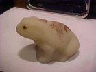 Vintage 3 3/4" Hand Ptd Chocolate Roses Custard Satin Fenton Glass FROG Figurine