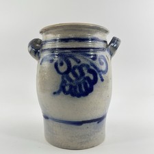 Westerwald Steingut Krug Blau Grau Salzglasur Vase VTG Landhaus Deko Garten 21cm