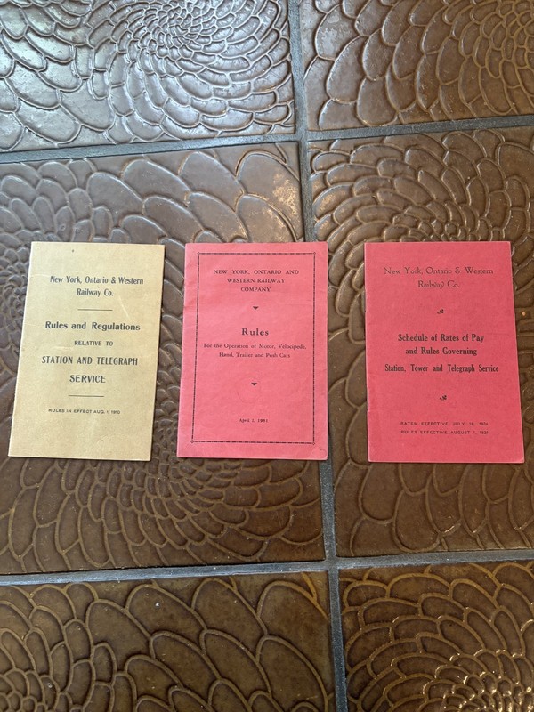 3 New York, Ontario, and Western (NYO&W) Rule Books, 1910, 1924, 1931
