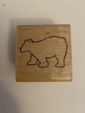JRL Design Bear Wood Mounted Rubber Stamp EUC RS77