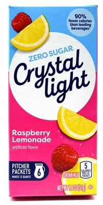 12 12-Quart Boxes Crystal Light Raspberry Lemonade Drink Mix