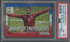 2014 Prizm World Cup Cristiano Ronaldo #20 Net Finders Red White Blue PSA 8