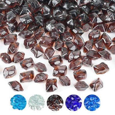 Skyflame 10-Pound Polygon Fire Glass for Pit Fireplace 1/2'', Amber