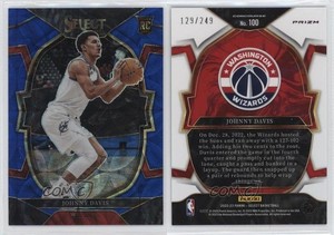 2022 Panini Select Concourse Blue Scope Prizm /249 Johnny Davis #100 Rookie RC