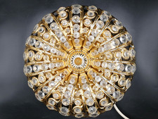 Peris Andreu Plafoniere Deckenlampe für S.A. Riper 70's Design Messing Kristall
