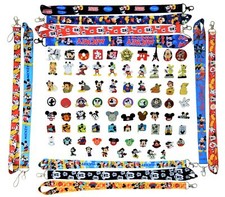 Mickey Mouse Themed 5 Pin Lanyard Set Walt Disney Parks Trading Pins Brand New