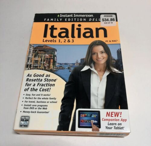 Learn How To Speak Italian With Instant Immersion Levels 1, 2, & 3 Complete NEW*