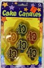Amscan Cake Candles 40 Birthday 40 set of 6 Multicolor Small 1.5”