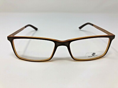 Eyecroxx EC402T 6 Eyeglasses Frame 52-17-135 Brown/Orange Metal/Plastic VZ76