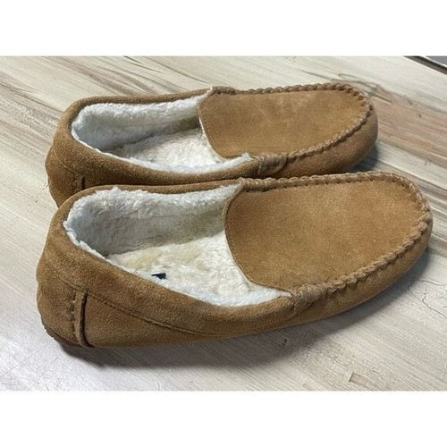 Land's End Suede Moccasin Slippers Brown Size 9 - Picture 3 of 6