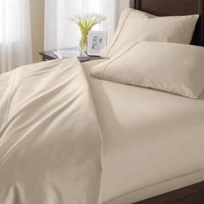 100% Egyptian Cotton 600/800/1000 TC Duvet/Donna Set Beige Solid US Queen