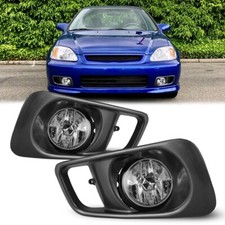 Fit For 1999-2000 Honda Civic Bumper Fog Lights Lamps Clear Lenswiringswitch