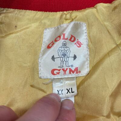 Rare Vintage 70s 80s Golds Gym Satin Bomber Jacket Men's 3XL