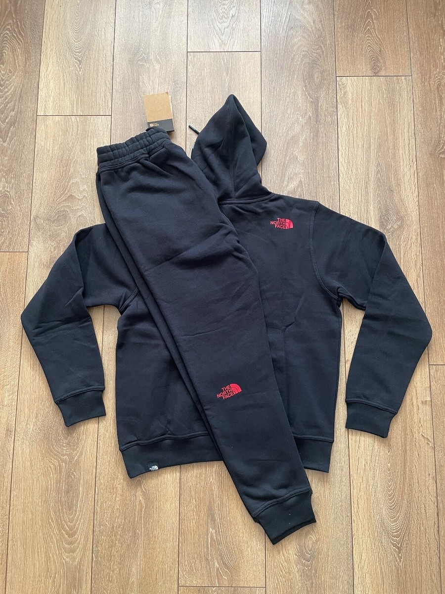 GENUINE THE NORTH FACE BOX MENS BLACK FULL TRACKSUIT TOP AND PANT