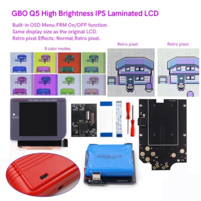FRM 3.1 Inch Laminated IPS Backlight LCD Screen Pre-cut Case W/Battery  For GBO