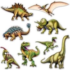 Dinosaur Cutouts 8 Pack Birthday Party Wall Decoration