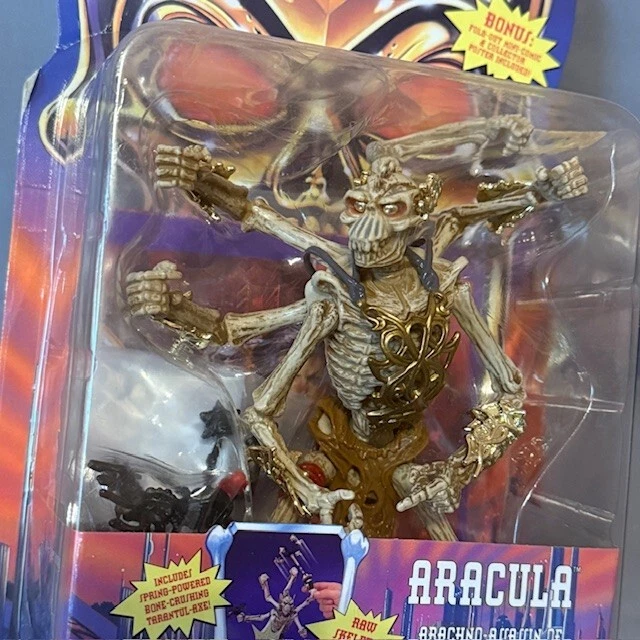 Vintage Aracula Skeleton Warriors Action Figure 1994 Playmates MOC Sealed Toy - Image 2 of 4