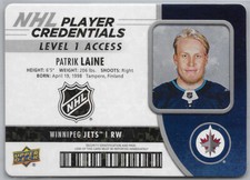 2018-19 Patrik Laine Upper Deck MVP NHL Player Credentials Level 1 Access