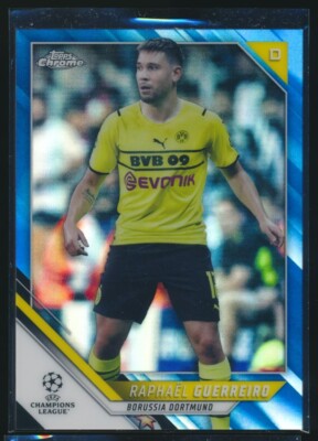 2021-22 Topps Chrome UCL Blue Refractor /150 Raphael Guerreiro Raphaël #178
