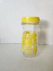 Vintage Glass Yellow Lemon Lemonade Water Juice Carafe Pitcher Lid