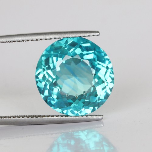 15.30 Carat Imitation Round Shape Blue-Green Color Brazil Apatite Loose Gemstone - Picture 2 of 7