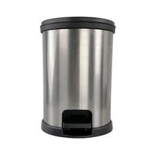 Plastic Round 1.5 Gallon Bathroom Trash Can Step On Trash Can for Kitchen US