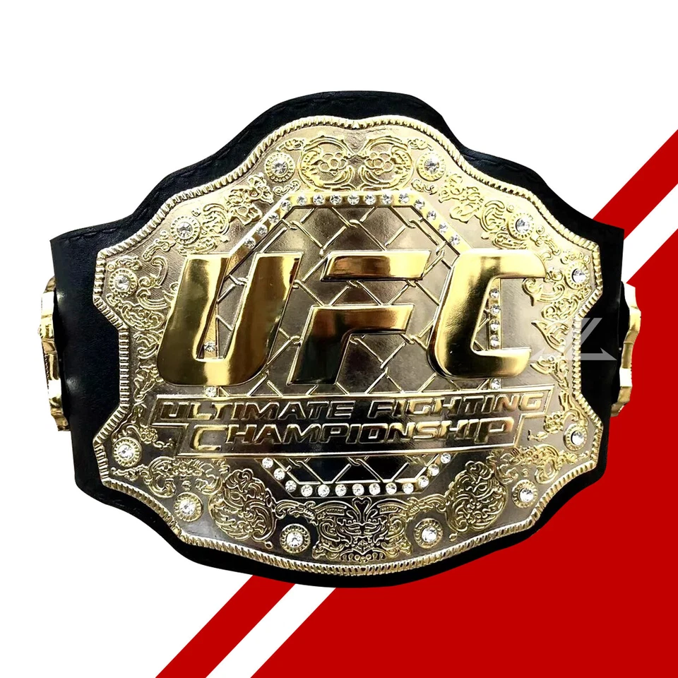 Cinturón de título de campeonato clásico UFC tamaño adulto 8 mm placas multicapas de zinc Foto 2 de 4