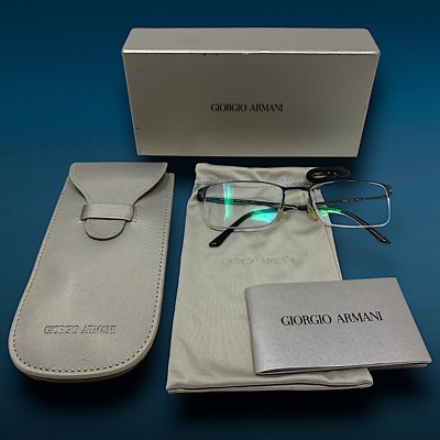 Giorgio Armani AR5010 3001 Matte Black Eyeglasses Frames Only Half Rim Box Case