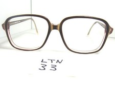 Nos 1980s ESQUIRE 22 Squared Eyeglass Frame Dark Brown Crystal Fade LTN-33