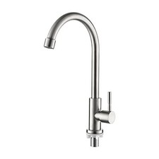 Cold Water Kitchen Sink Taps Kitchen Tap with 360 ° Swivel Single Handle Steel
