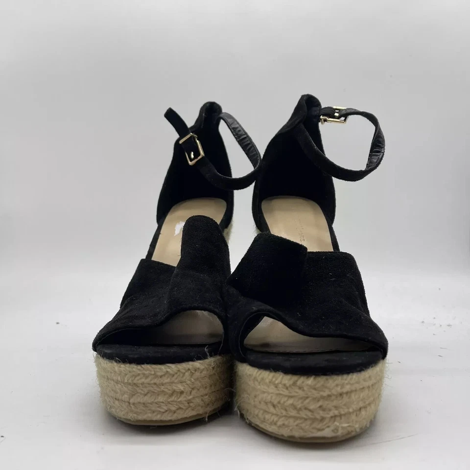 Sandalias negras de tacón de cuña alpargata Wild Diva Lounge para mujer talla 6,5 Foto 3 de 4