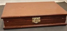 Vintage Bombay Company Wood Decorative Box Holds Playing Cards, Pen and Paper