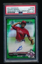 2017 Bowman Chrome Prospect Green Refractor #/99 Adonis Medina Auto PSA 10 Gem
