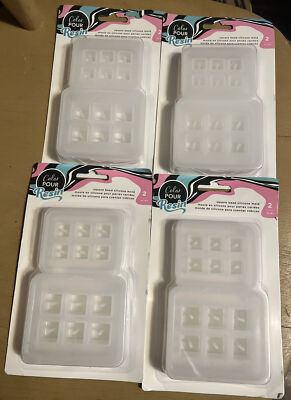 American Crafts Color Pour Resin Mold-Square Bead - silicone Mold